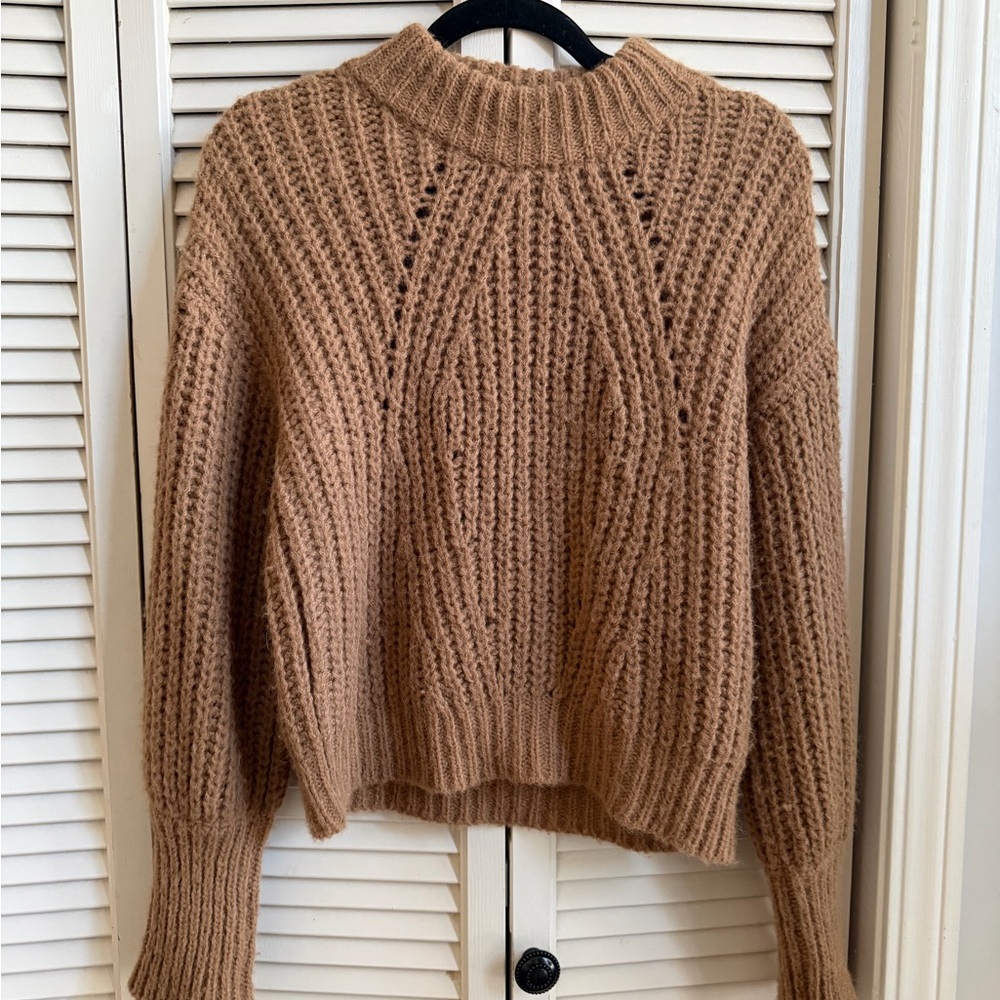 AMO 100% Baby Alpaca Tan Knit Sweater